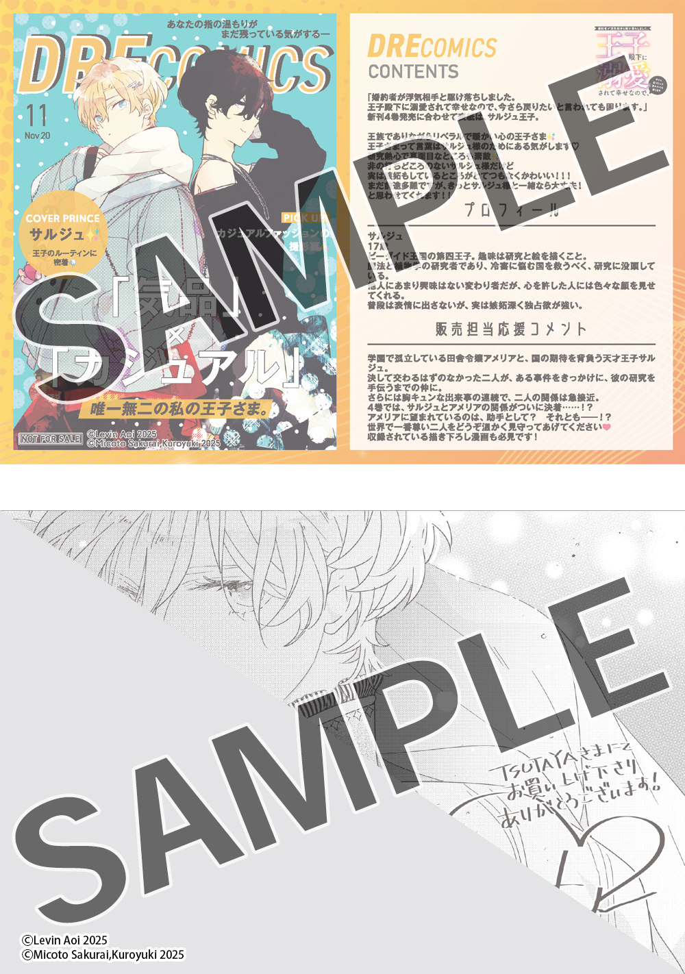 ◆TSUTAYA◆私の彼氏棚 雑誌表紙風リバーシブルイラストカード